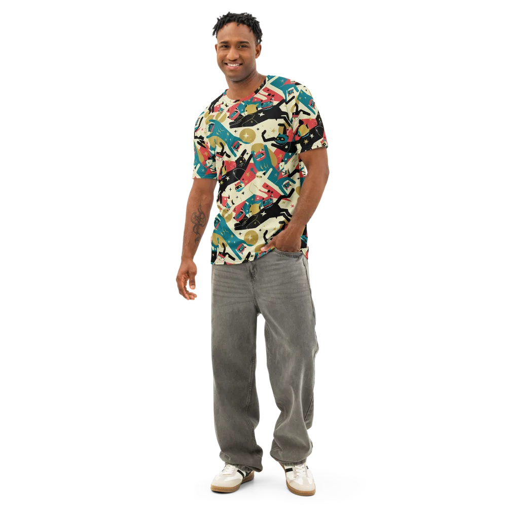 Astro Alley on Men's Cotton Crew Neck T-Shirt — Front