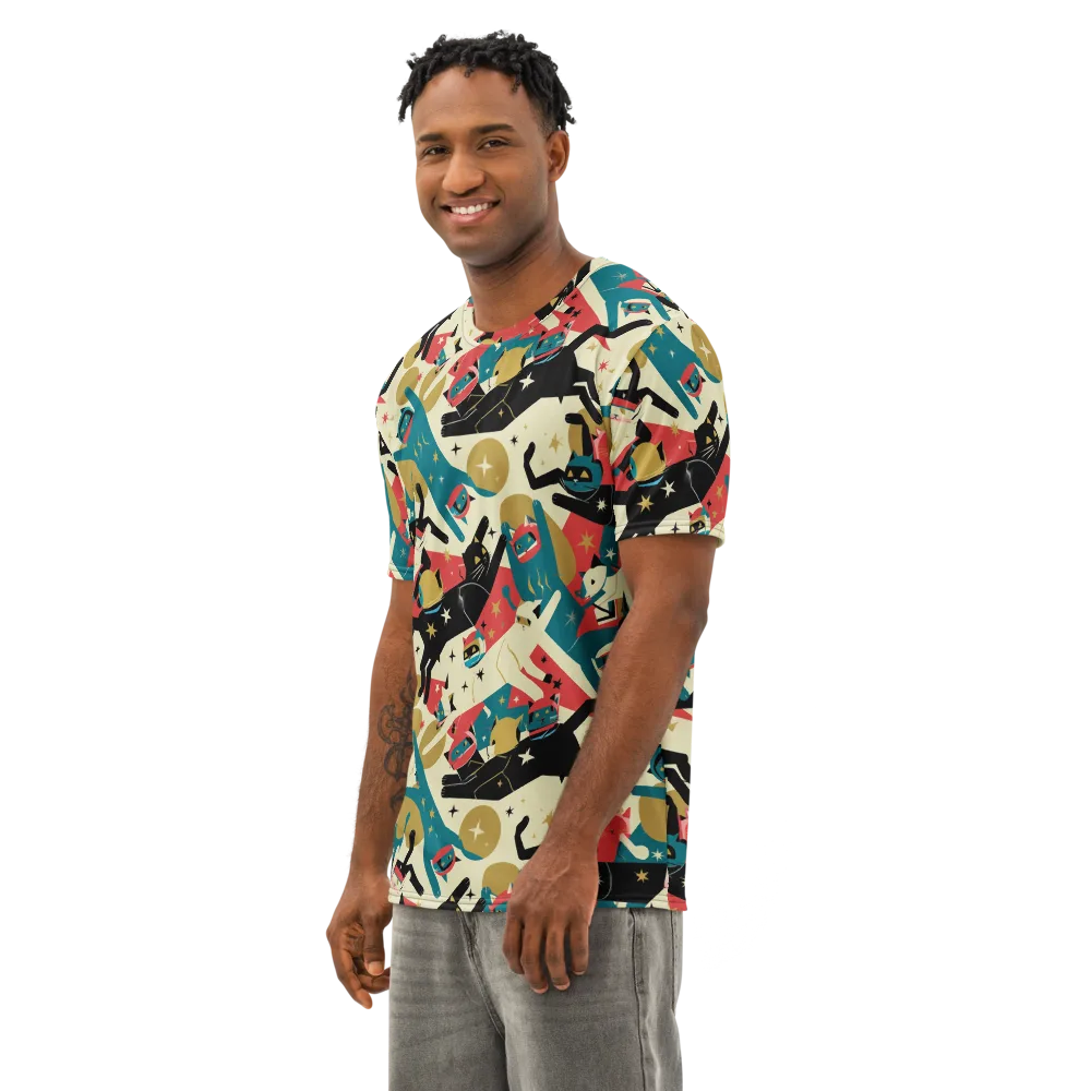 Astro Alley on Men's Cotton Crew Neck T-Shirt — Left Front