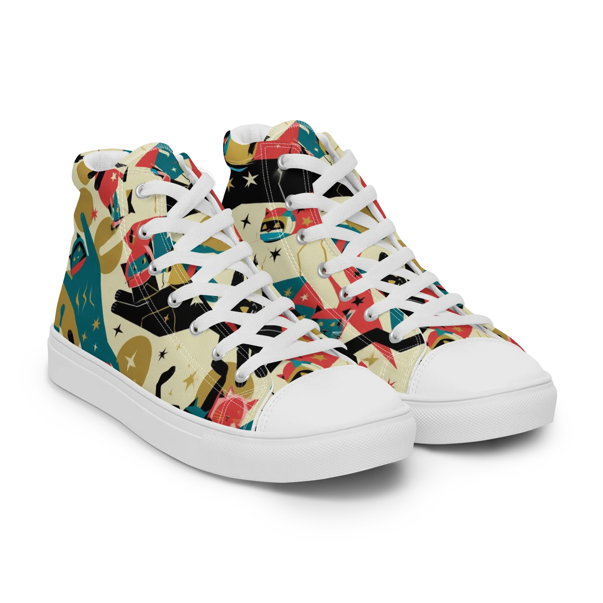 Astro Alley on Men's High Top Canvas Shoes — Right Front