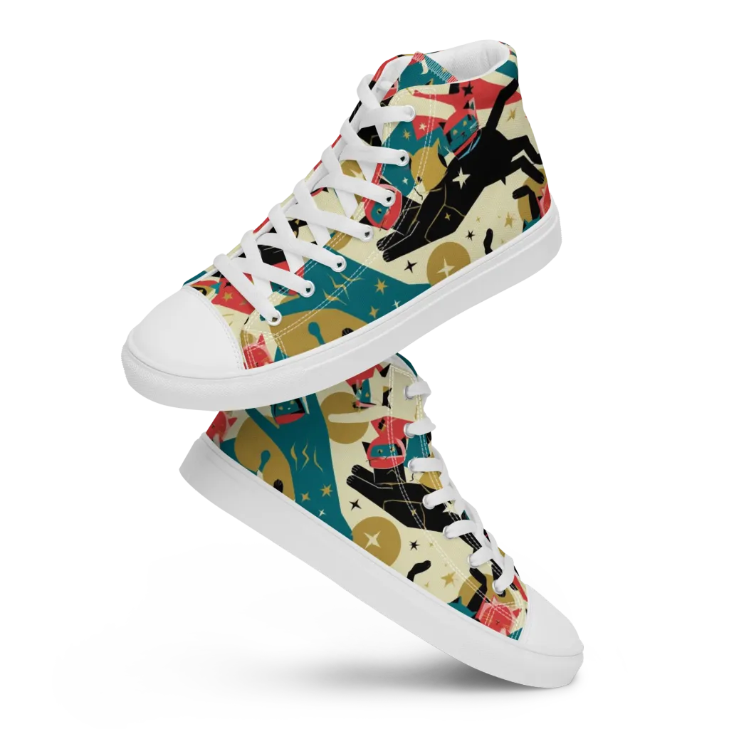 Astro Alley on Men's High Top Canvas Shoes — Front
