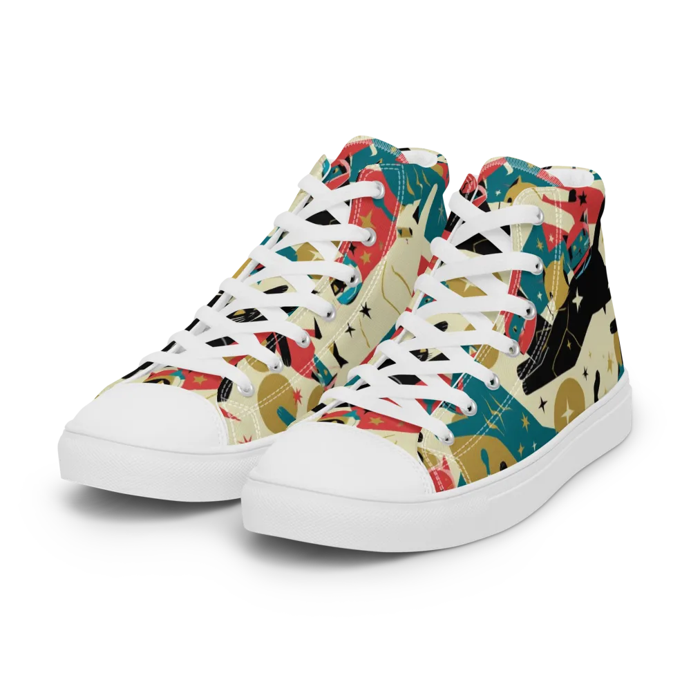 Astro Alley on Women's High Top Canvas Shoes — Left Front