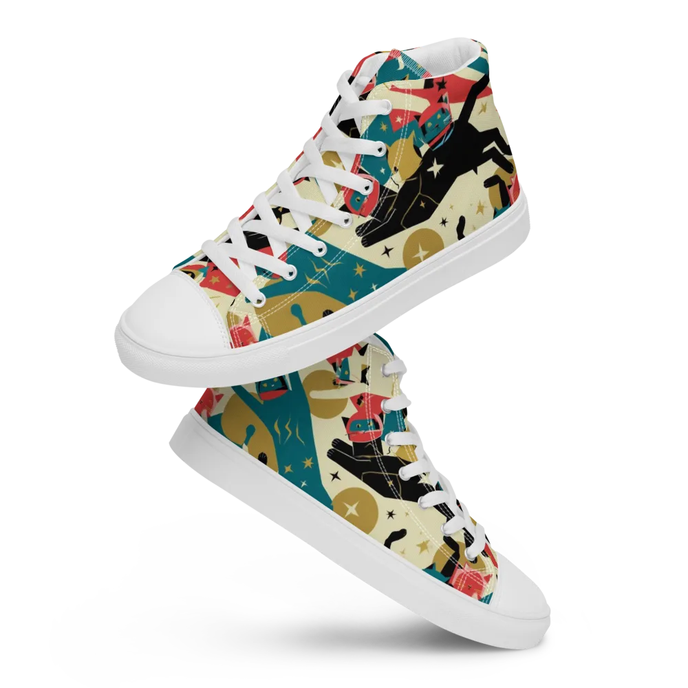 Astro Alley on Women's High Top Canvas Shoes — Front