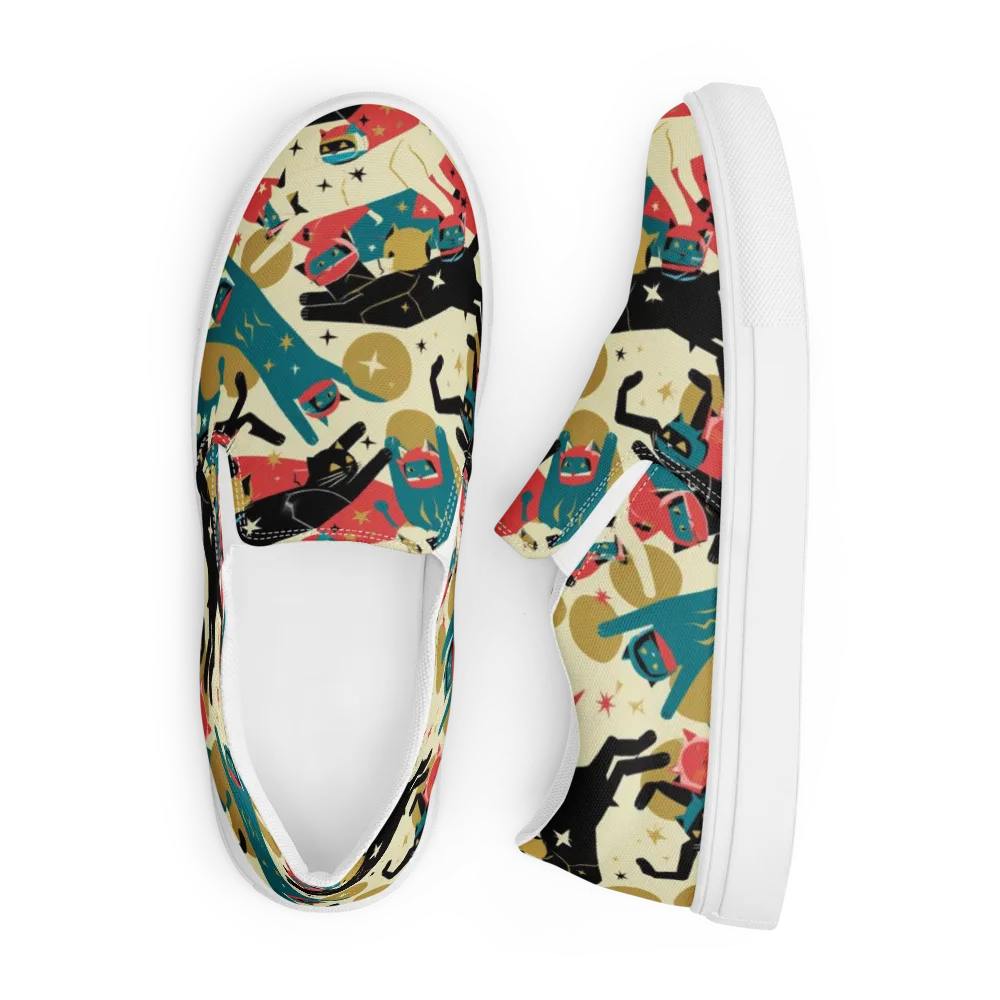 Astro Alley on Men's Slip-On Canvas Shoes — Front