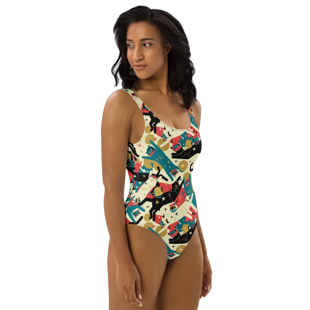 Astro Alley on One-Piece Swimsuit — Right