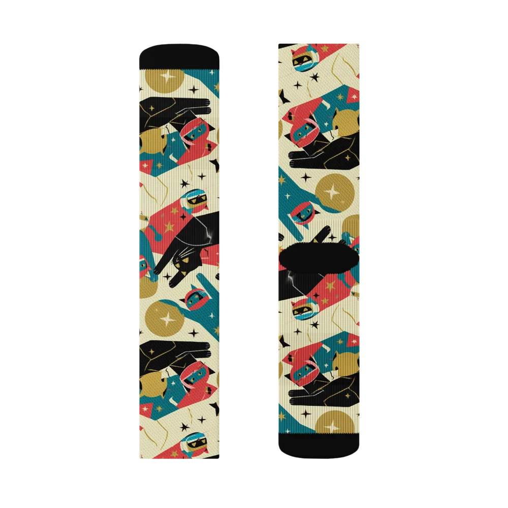 Astro Alley on Socks — Right Sock