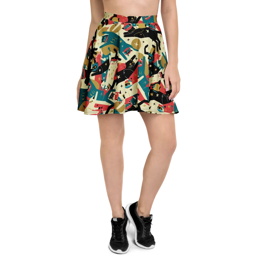Astro Alley on Skater Skirt — Front