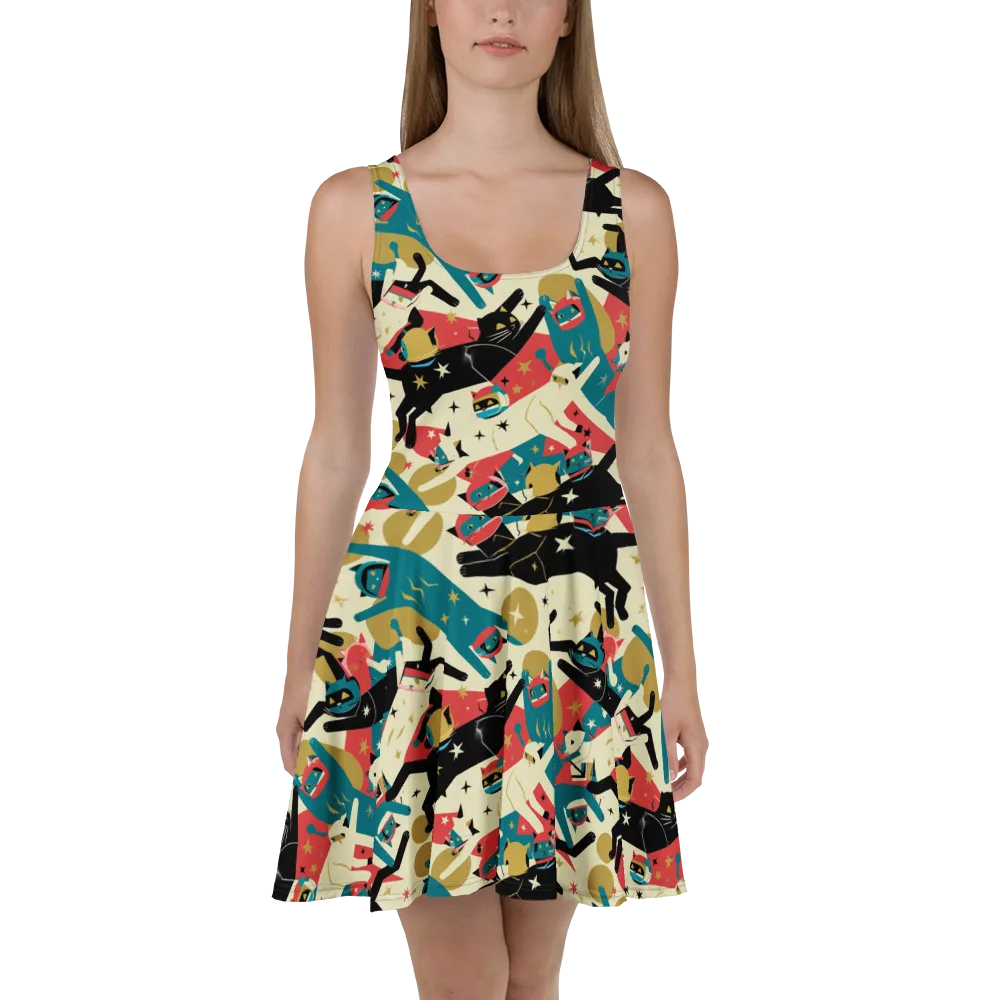 Astro Alley on Skater Dress — Front