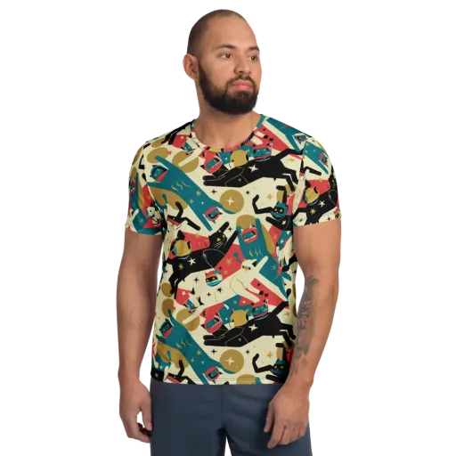 Astro Alley on a Men's Athletic T-Shirt