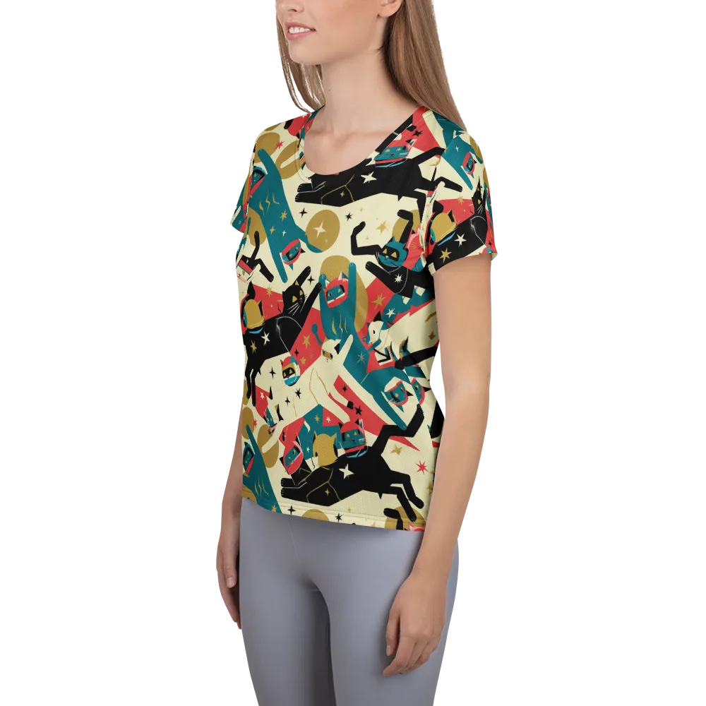 Astro Alley on Women's Athletic T-Shirt — Left