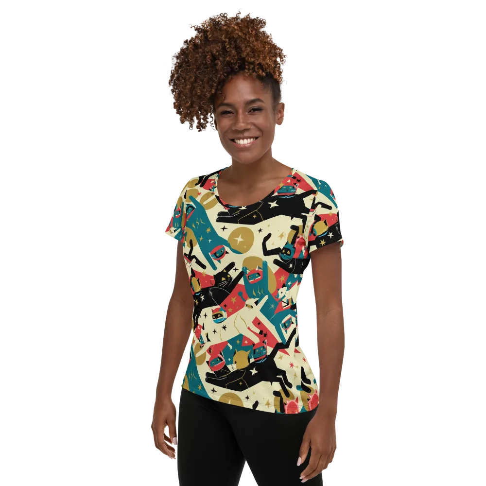 Astro Alley on Women's Athletic T-Shirt — Left