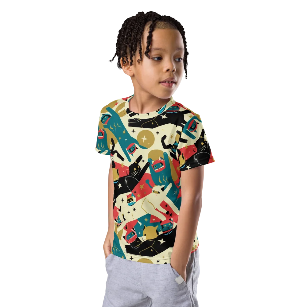 Astro Alley on Kids Crew Neck T-Shirt — Left Front