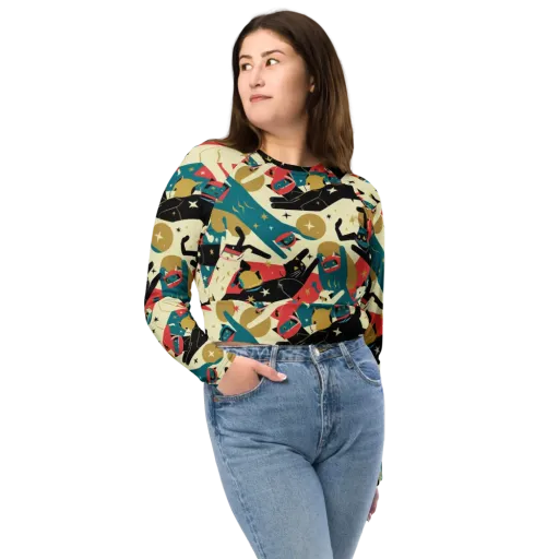 Astro Alley on a Long Sleeve Crop Top
