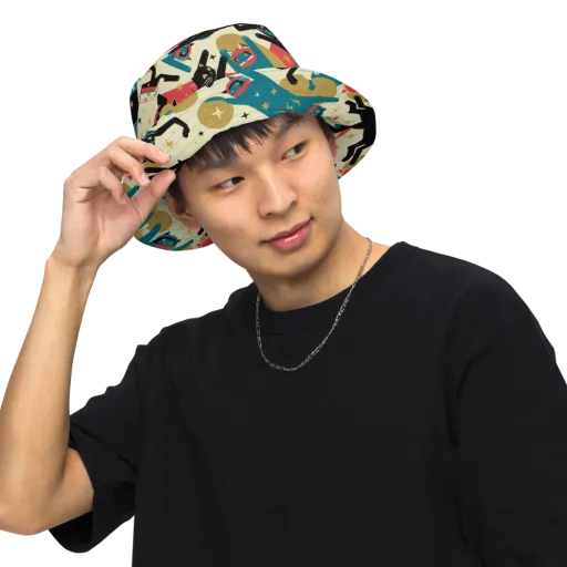Astro Alley on a Reversible Bucket Hat