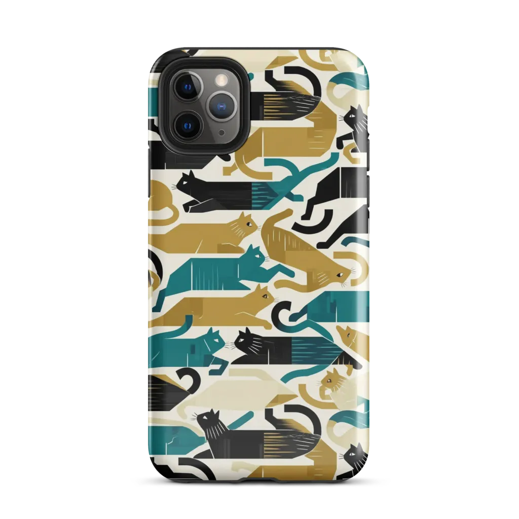 Art Deco Alley Cats on Tough Case for iPhone® — Front