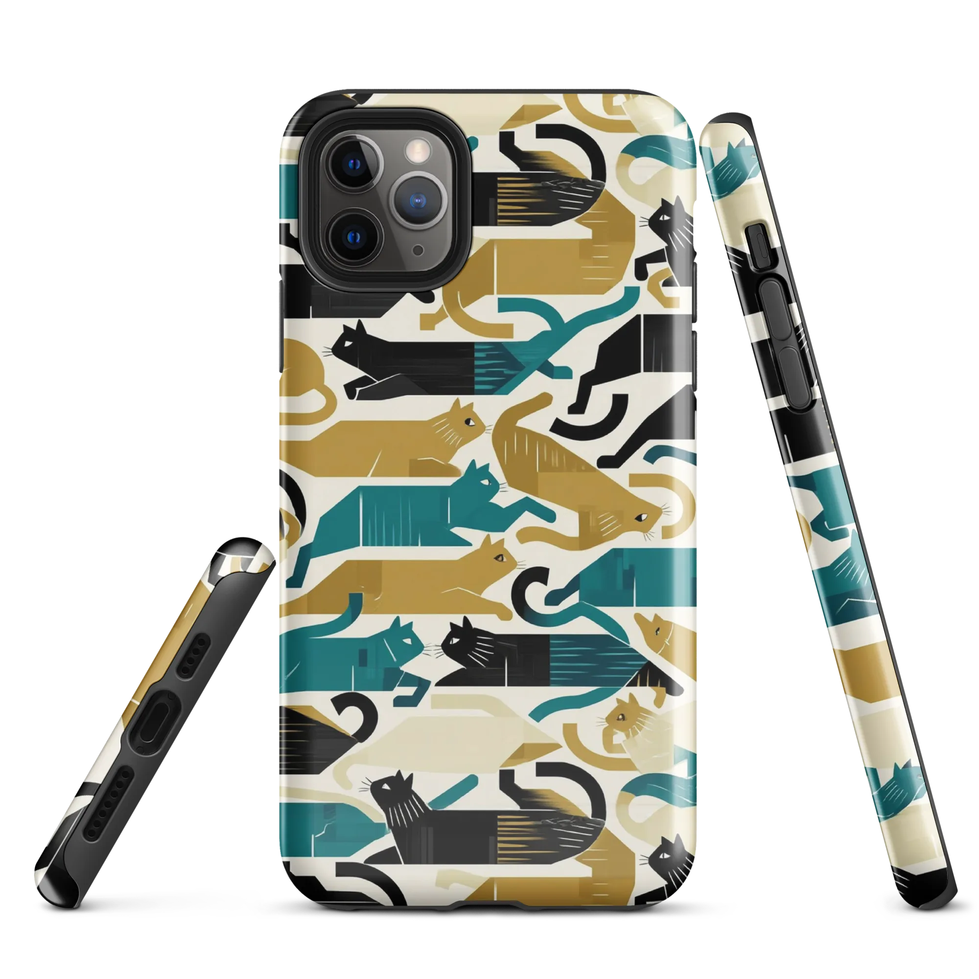 Art Deco Alley Cats on Tough Case for iPhone® — Front