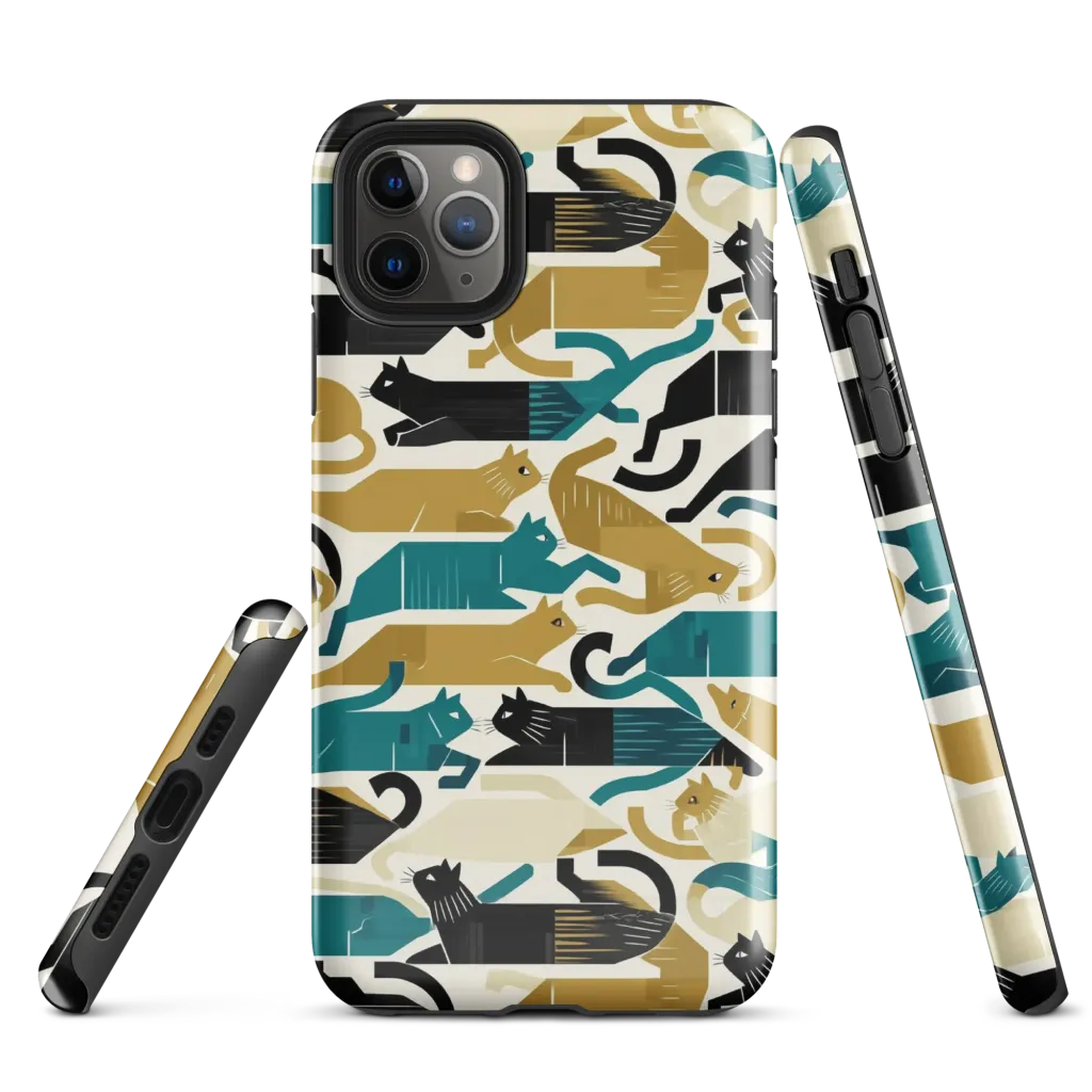 Art Deco Alley Cats on Tough Case for iPhone® — Front