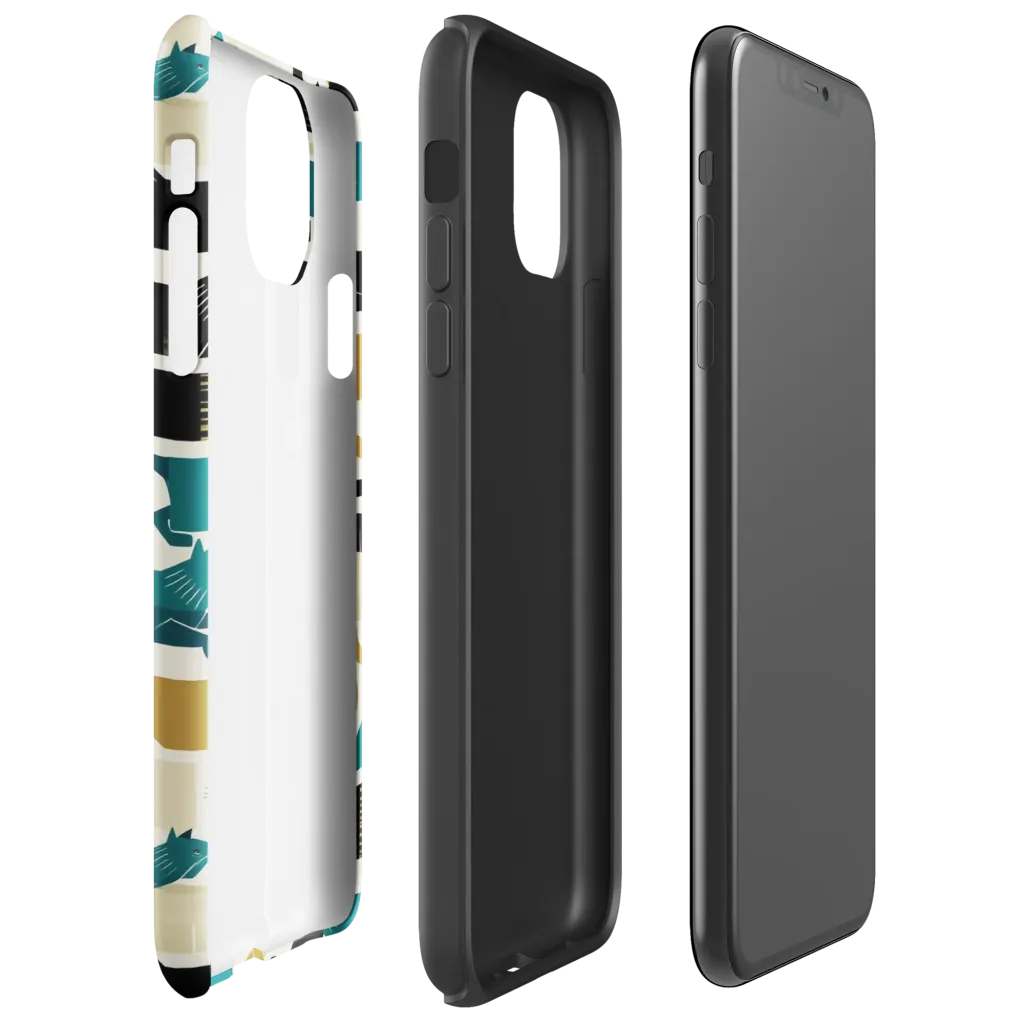 Art Deco Alley Cats on Tough Case for iPhone® — Right
