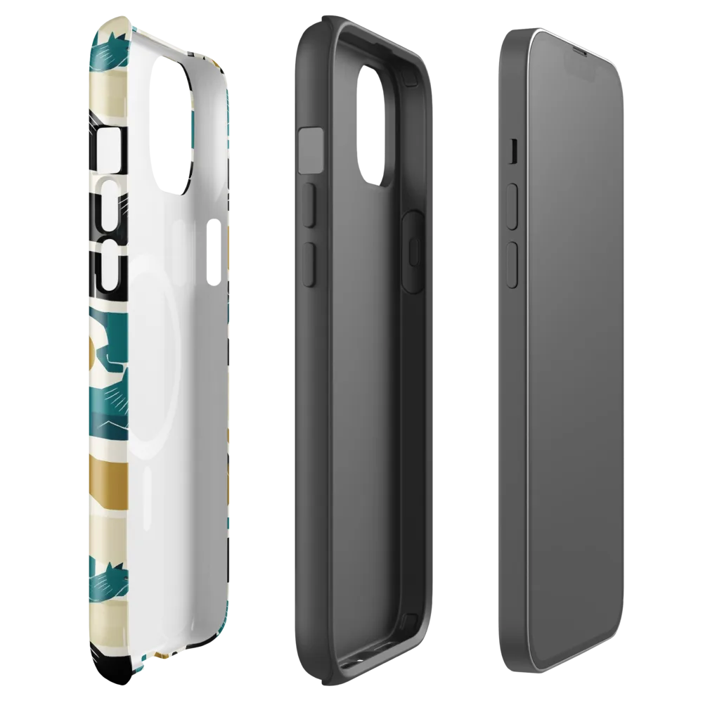 Art Deco Alley Cats on MagSafe Tough Case for iPhone® — Front