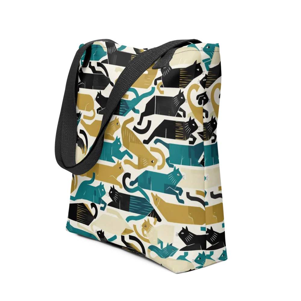 Art Deco Alley Cats on Tote Bag — Front
