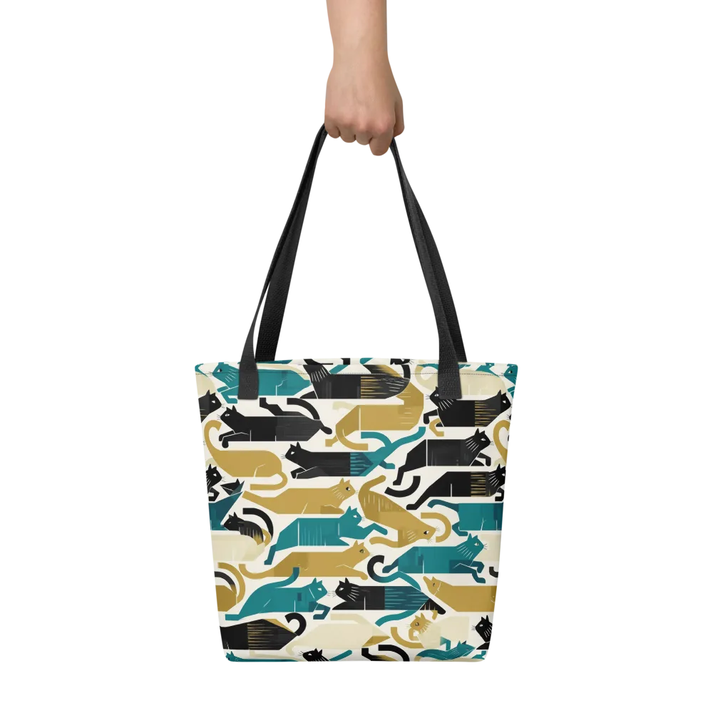 Art Deco Alley Cats on Tote Bag — Front