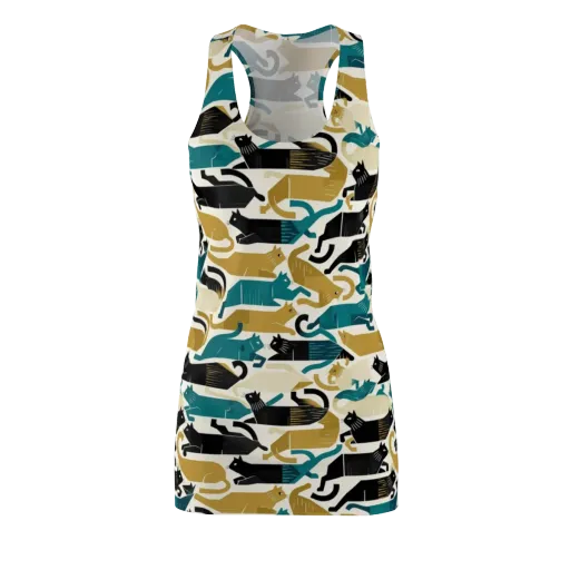 Art Deco Alley Cats on a Racerback Dress