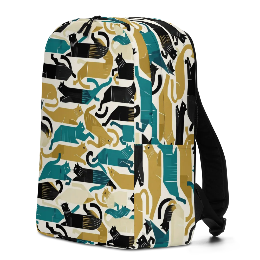 Art Deco Alley Cats on Minimalist Backpack — Left
