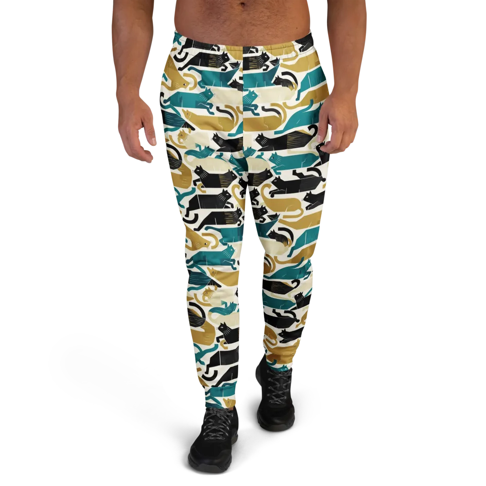 Art Deco Alley Cats on Men's Joggers — Front