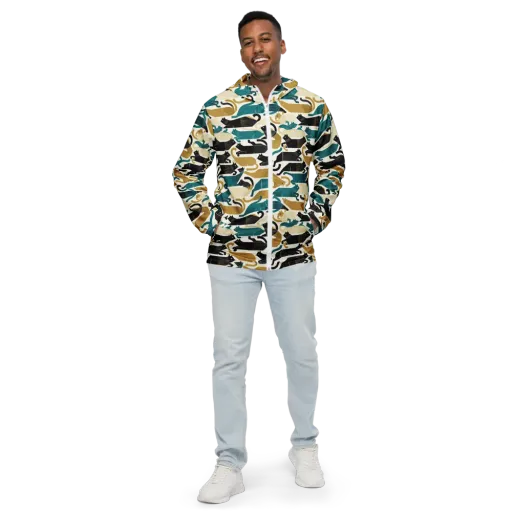 Art Deco Alley Cats on a Men's Windbreaker