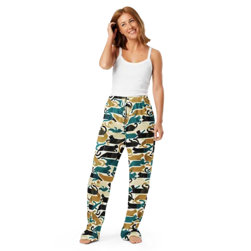 Art Deco Alley Cats on a Women's Pajama Pants