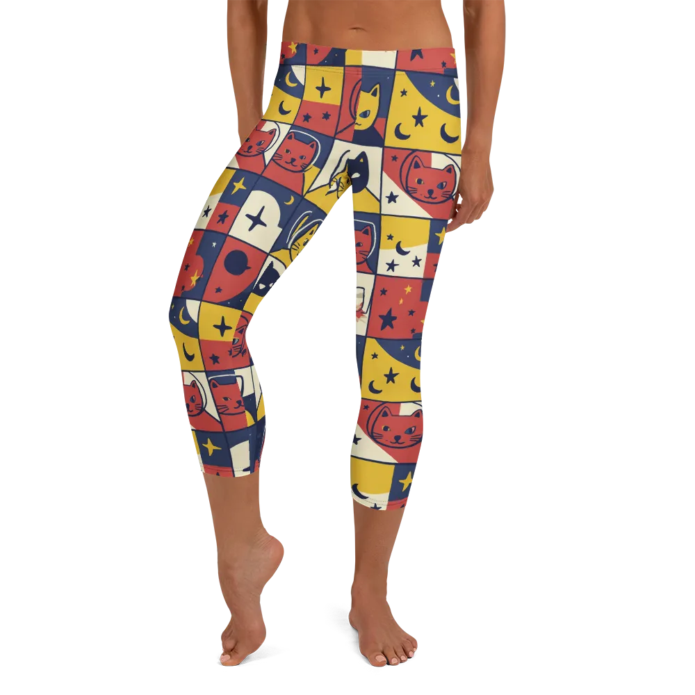 Astro Whiskers on Capri Leggings — Front