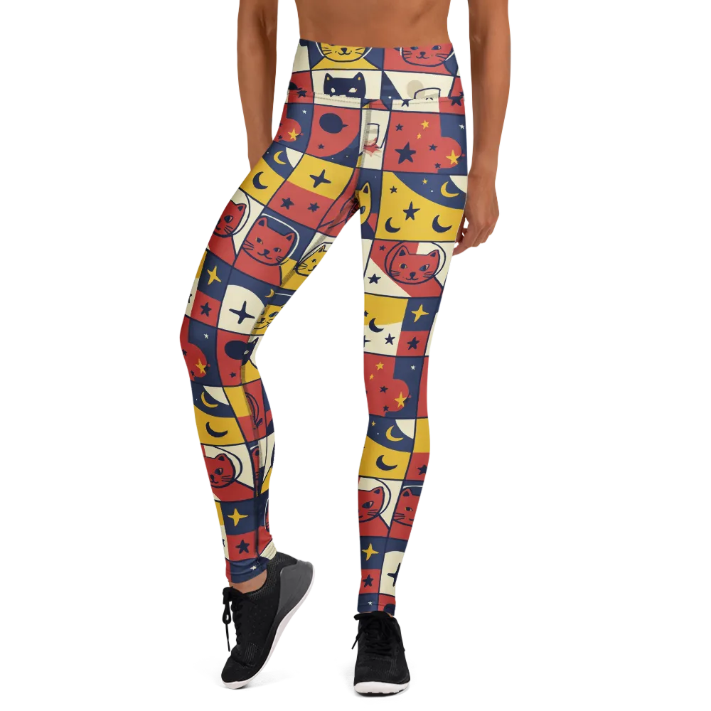 Astro Whiskers on Yoga Leggings — Front
