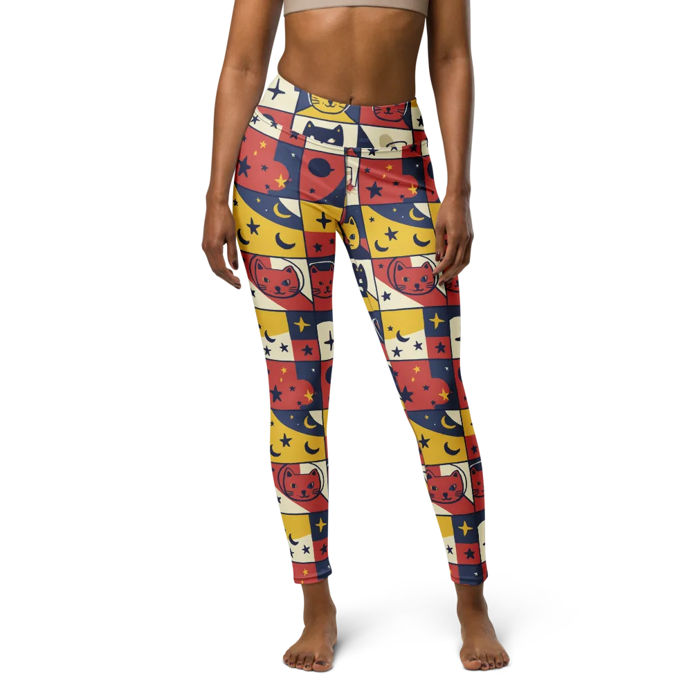Astro Whiskers on Yoga Leggings — Front