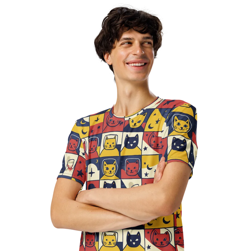 Astro Whiskers on Men's Crew Neck T-Shirt — Left Front