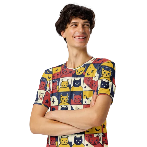 Astro Whiskers on a Men's Crew Neck T-Shirt