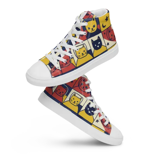 Astro Whiskers on a Men's High Top Canvas Shoes