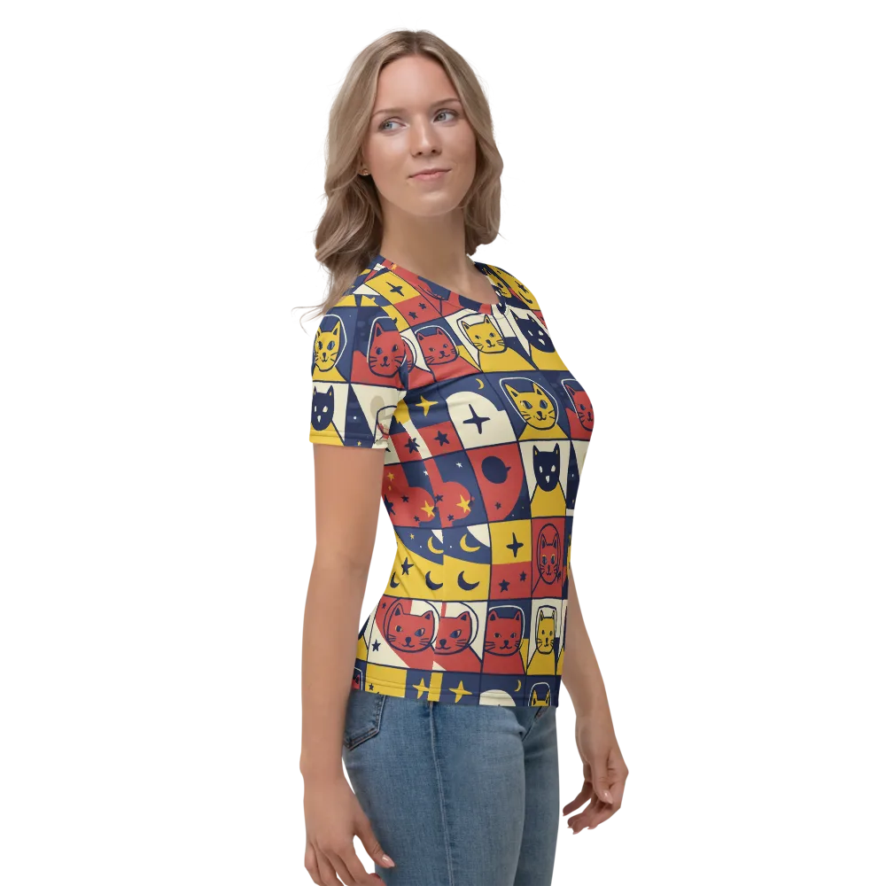 Astro Whiskers on Women's Crew Neck T-Shirt — Right