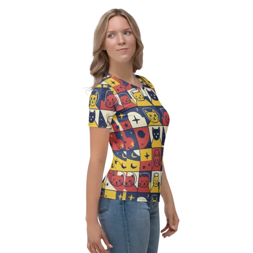 Astro Whiskers on a Women's Crew Neck T-Shirt