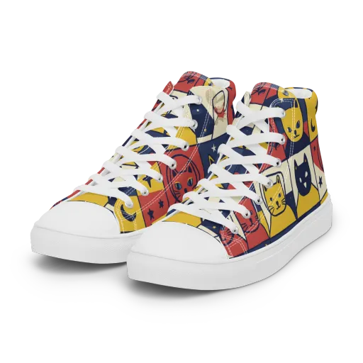 Astro Whiskers on a Women's High Top Canvas Shoes