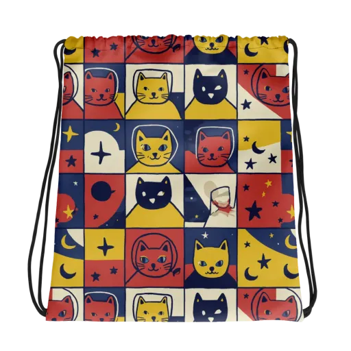 Astro Whiskers on a Drawstring Bag