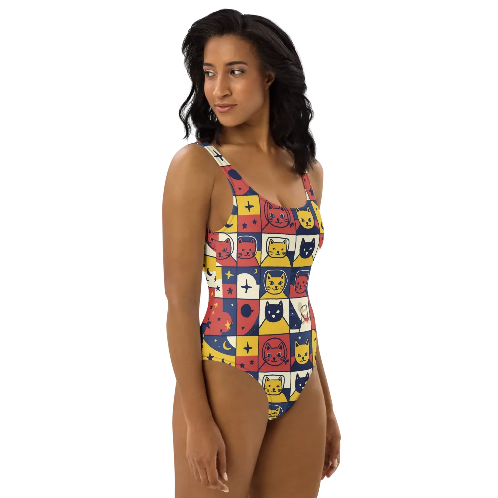 Astro Whiskers on One-Piece Swimsuit — Right