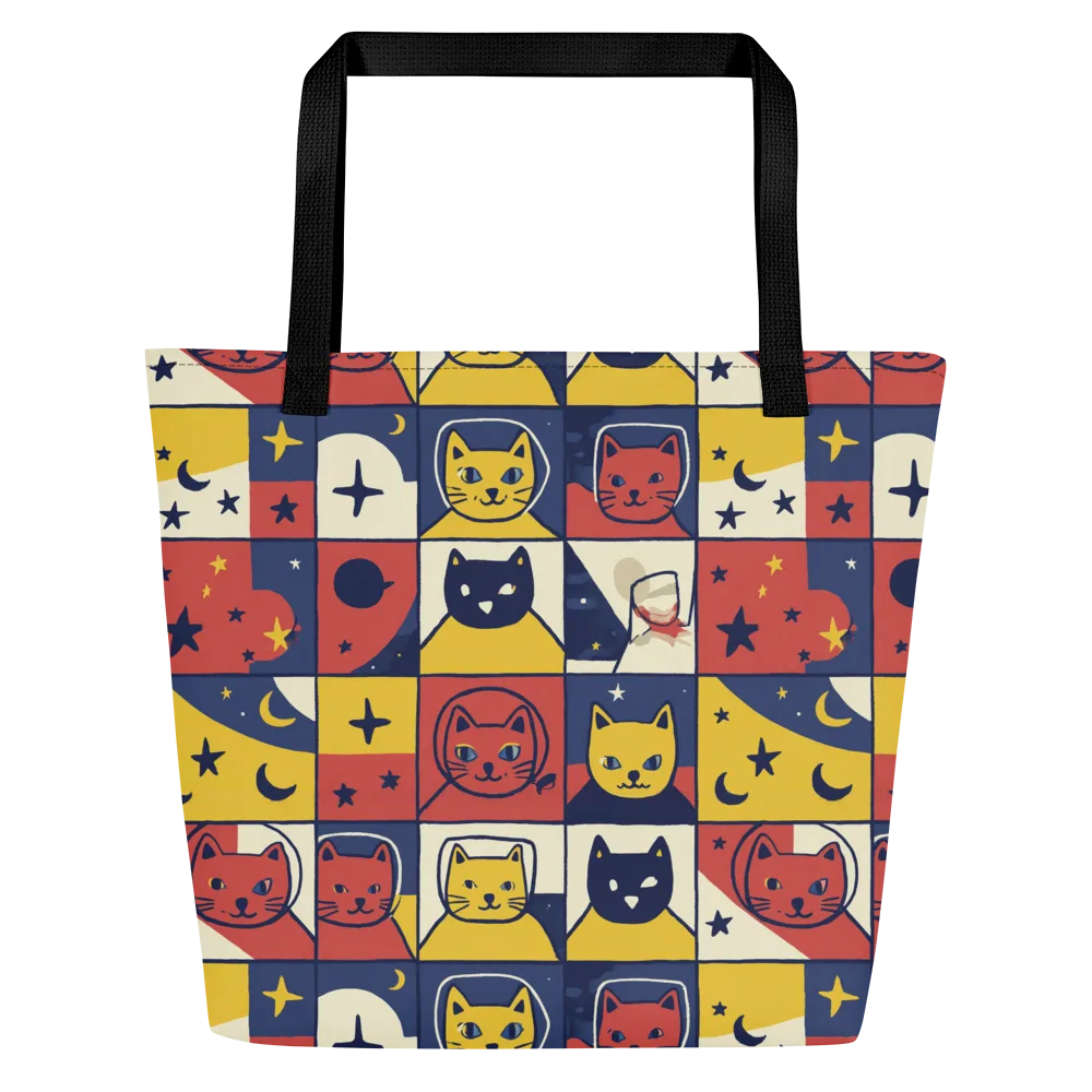 Astro Whiskers on Large Tote Bag W/ Pocket — Front
