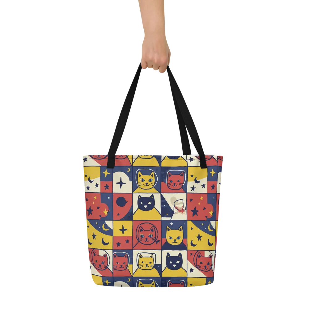Astro Whiskers on Large Tote Bag W/ Pocket — Front