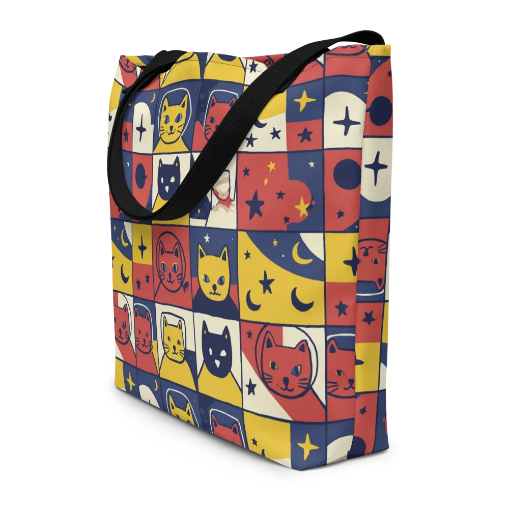 Astro Whiskers on Large Tote Bag W/ Pocket — Front