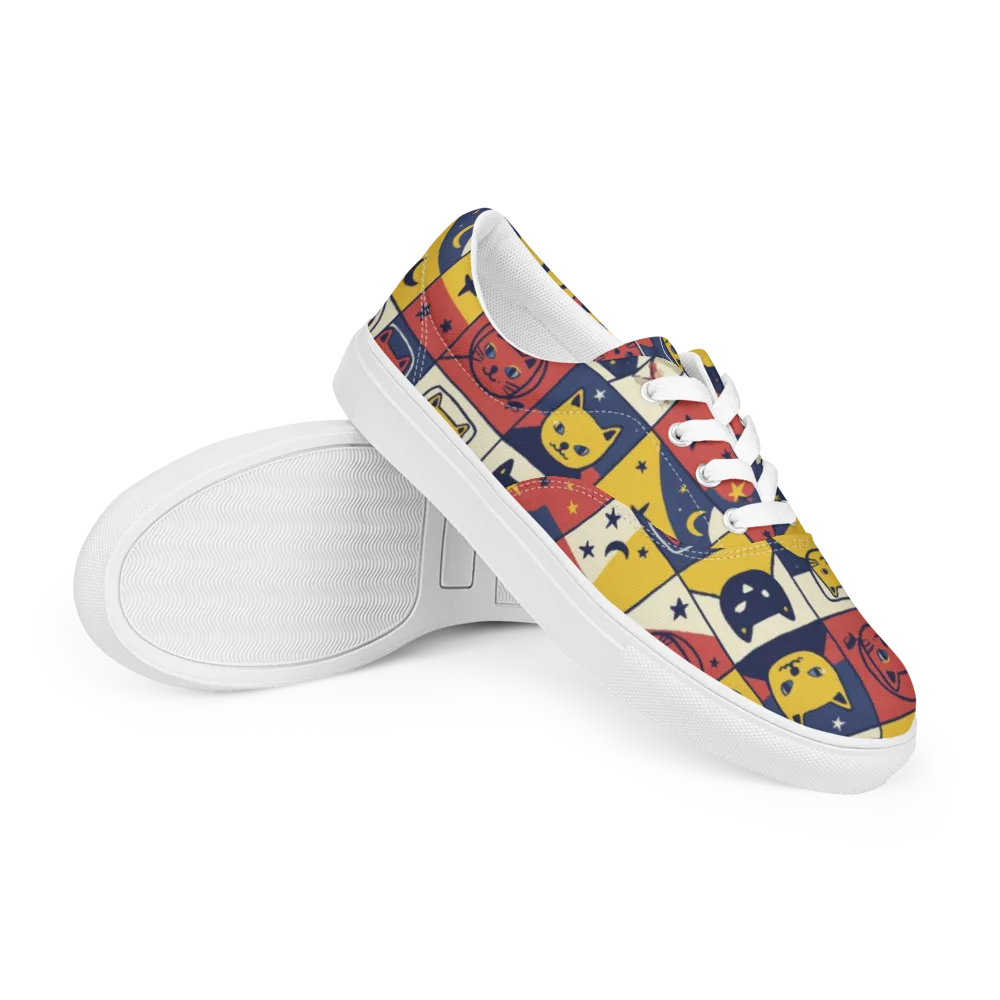 Astro Whiskers on Men's Lace-Up Canvas Shoes — Right Front