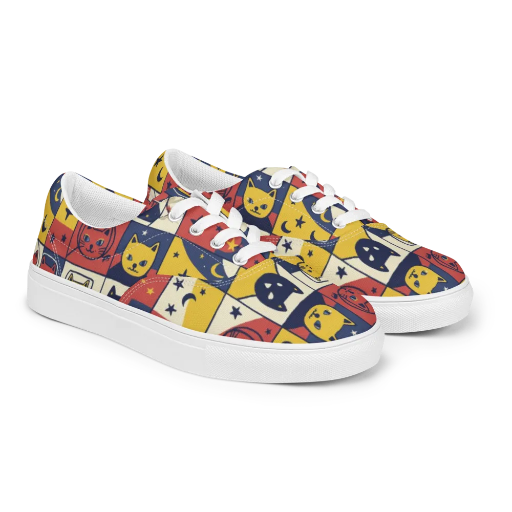 Astro Whiskers on Men's Lace-Up Canvas Shoes — Right Front