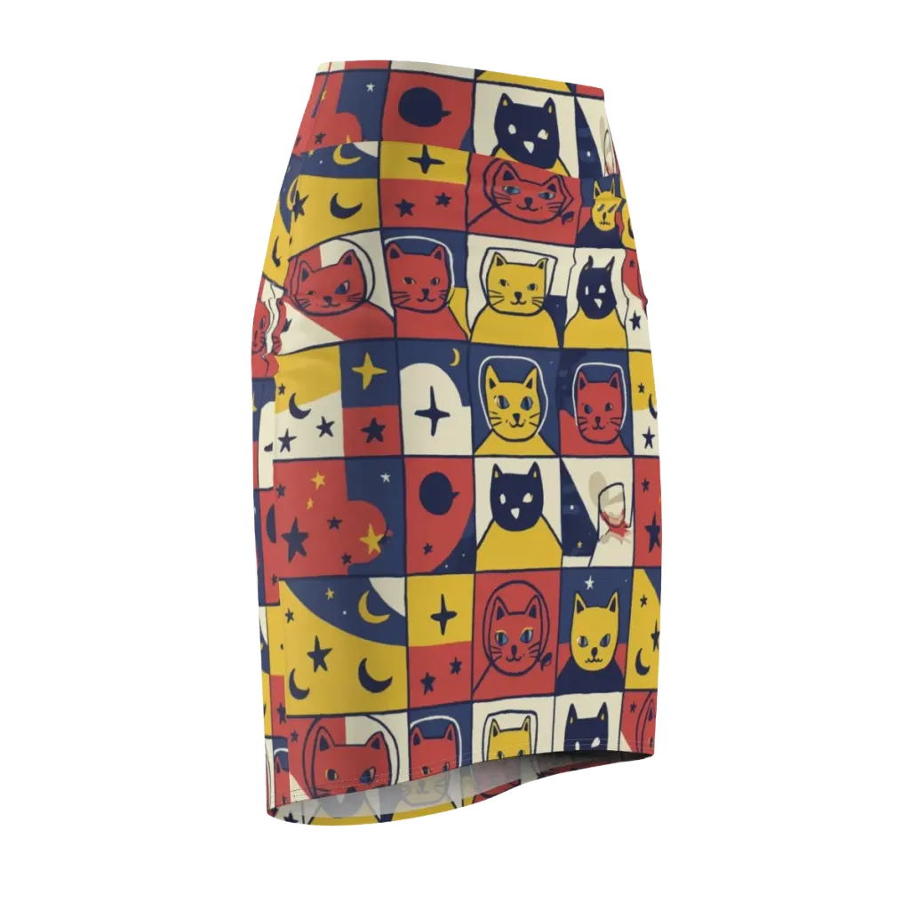 Astro Whiskers on Pencil Skirt — Front Side