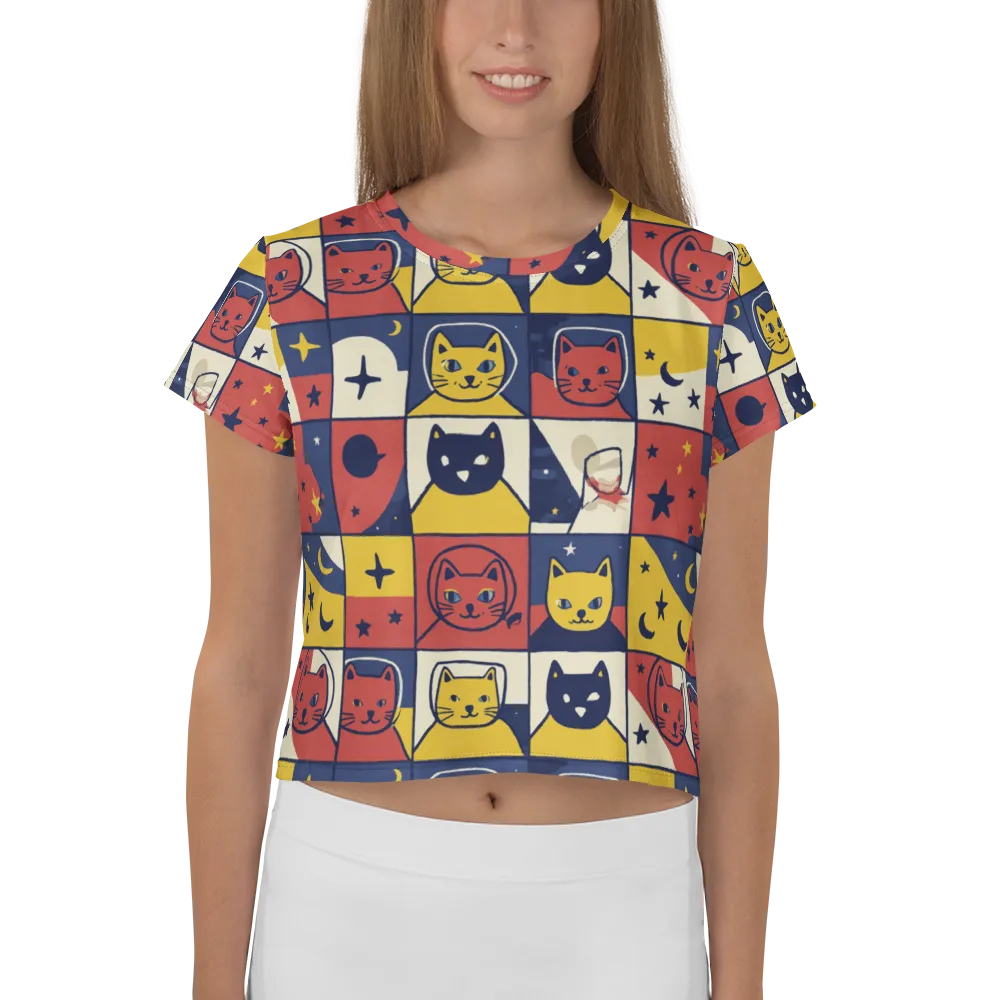 Astro Whiskers on Crop Tee — Front