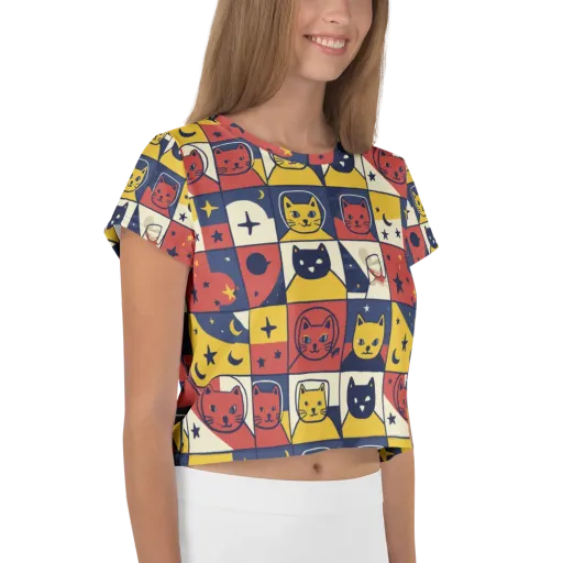 Astro Whiskers on a Crop Tee
