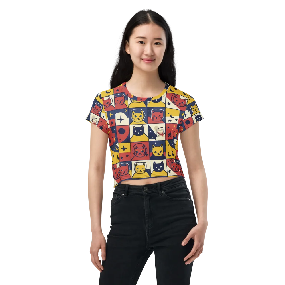 Astro Whiskers on Crop Tee — Front