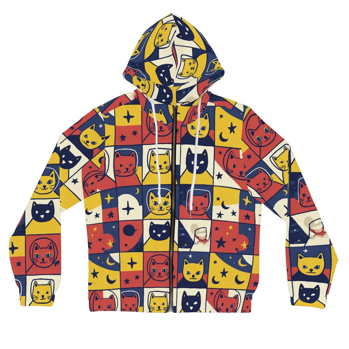 Astro Whiskers on Women's Full-Zip Hoodie — Front